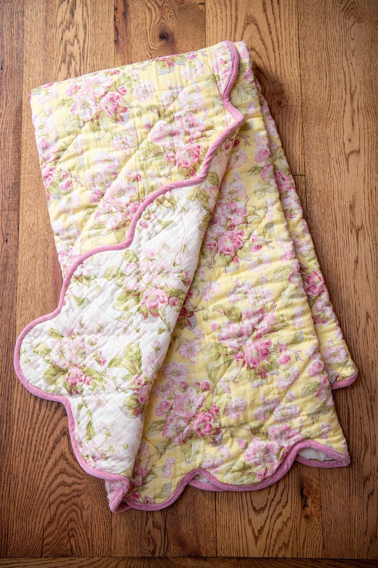 Apple Blossom Throw, Alternate, color, Yellow