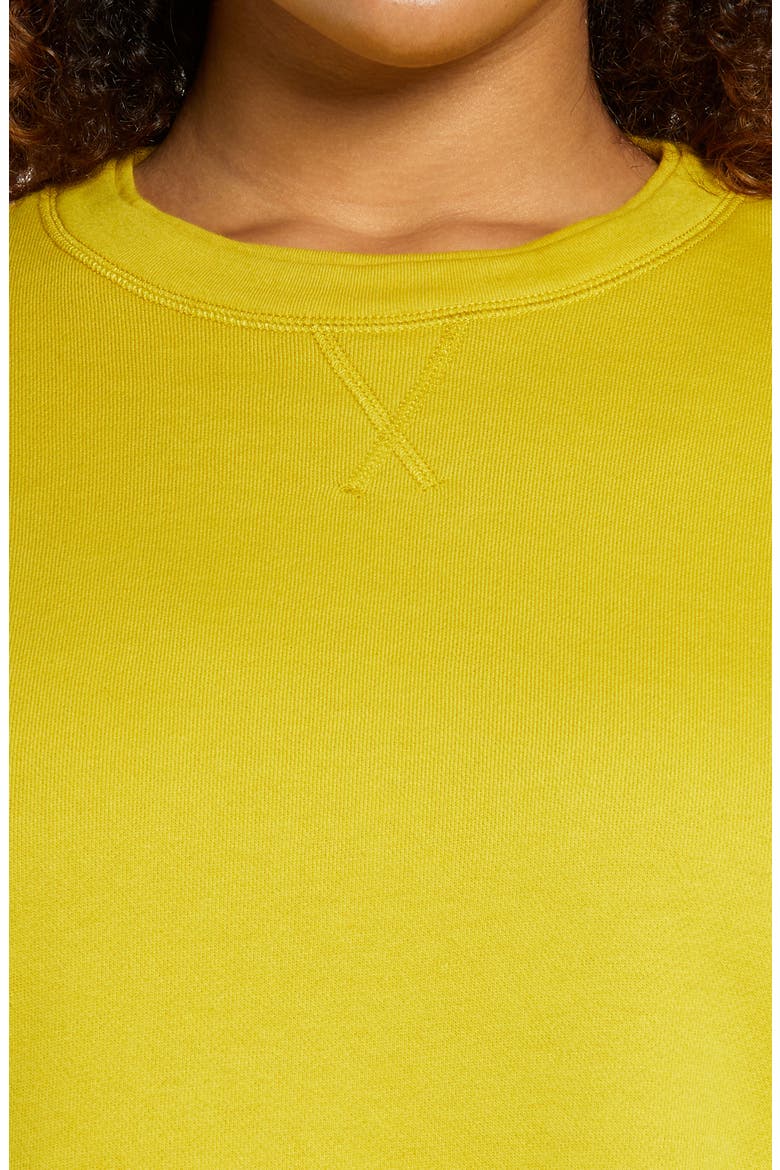 Double Crewneck Sweatshirt, Alternate, color, GILDED CHARTREUSE