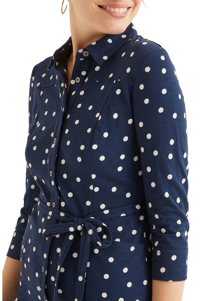 Tara Jersey Shirtdress, Alternate, color, NAVY BRAND DOT