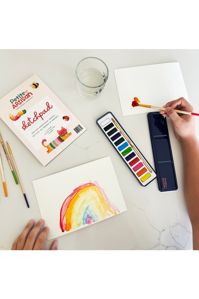 Kids Watercolor Sketch Pad, Alternate, color, Yellow paper