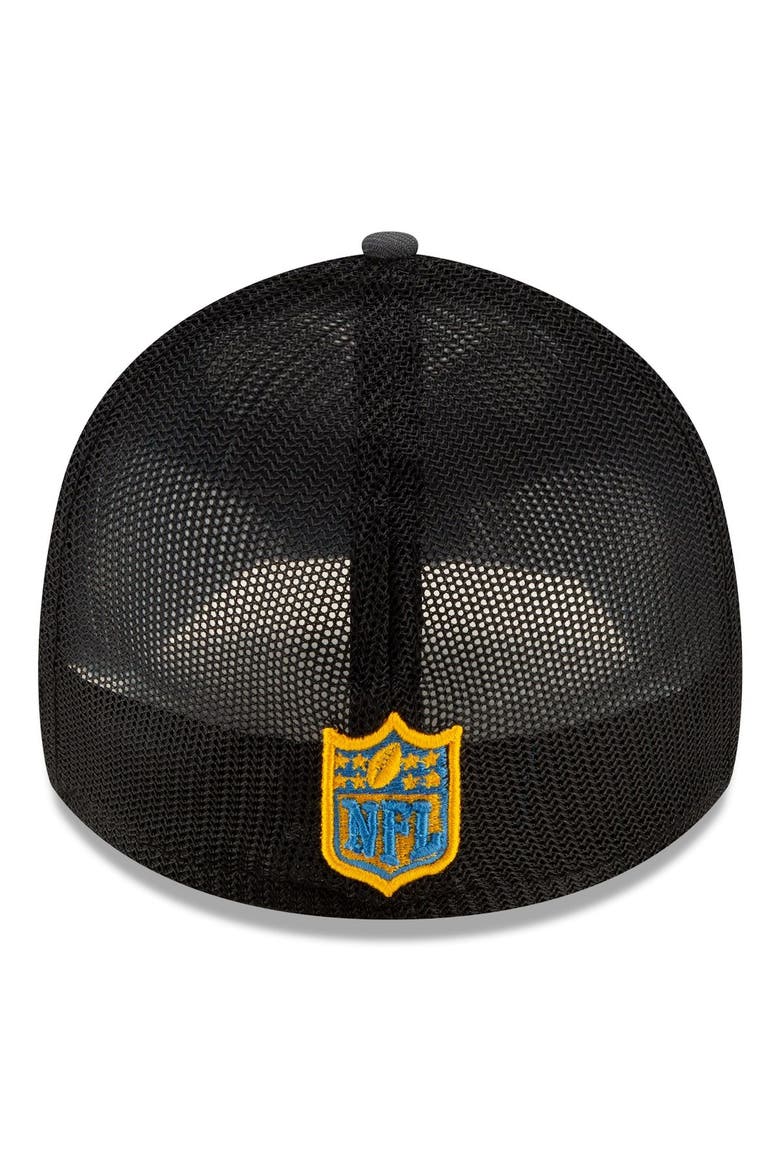 Men's New Era Graphite/Powder Blue Los Angeles Chargers 2021 NFL Draft Trucker 39THIRTY Flex Hat, Alternate, color, Graphite
