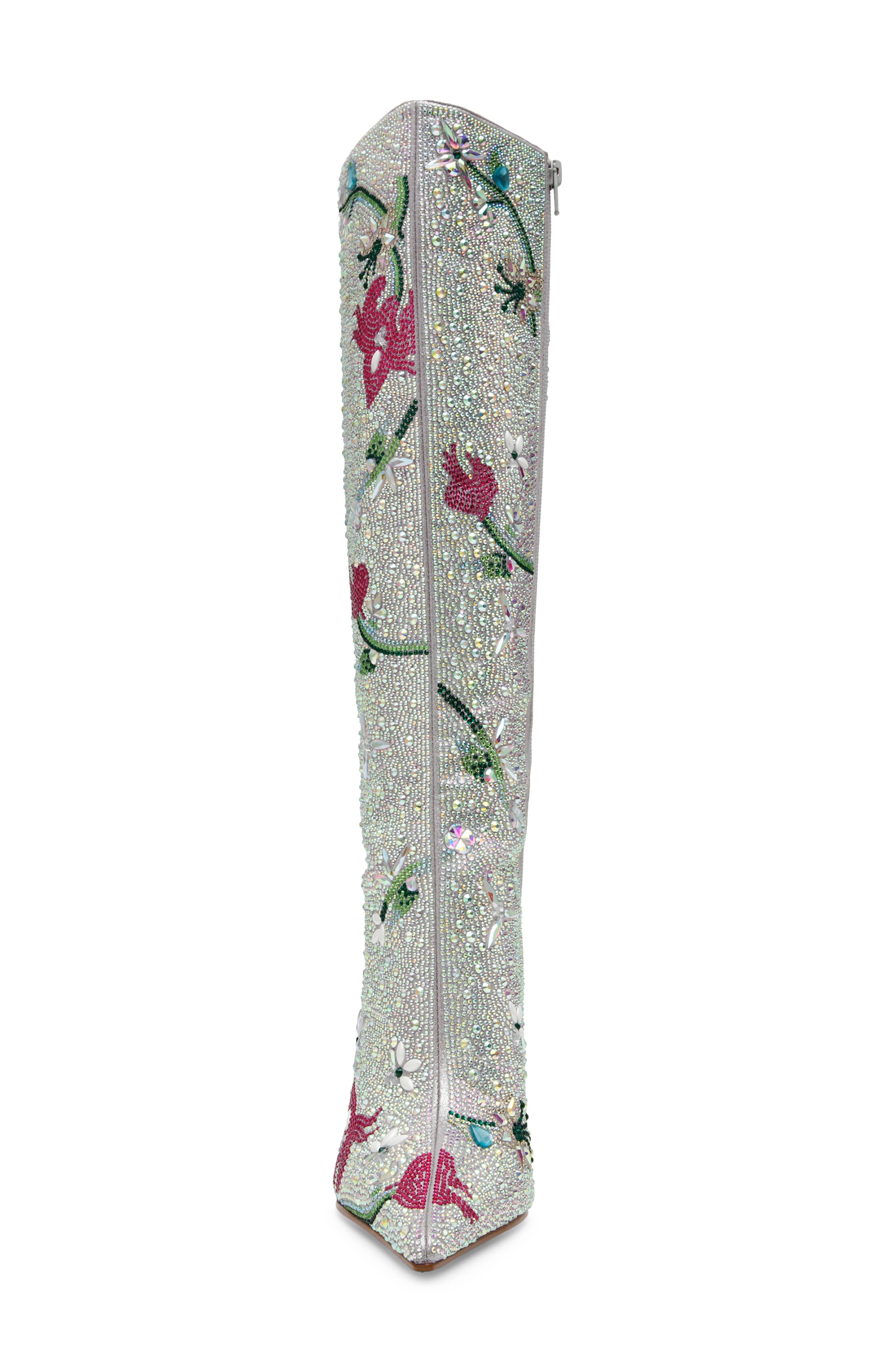 Rio Rhinestone Floral Knee High Boot, Alternate, color, RHINESTONE FLORAL