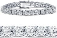 Bliss Diamond 26.94Ct TW Round Diamond 7" Tennis Bracelet 14k Gold Lab Grown