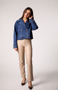 BLUE REVIVAL Lana Cropped Trench Coat