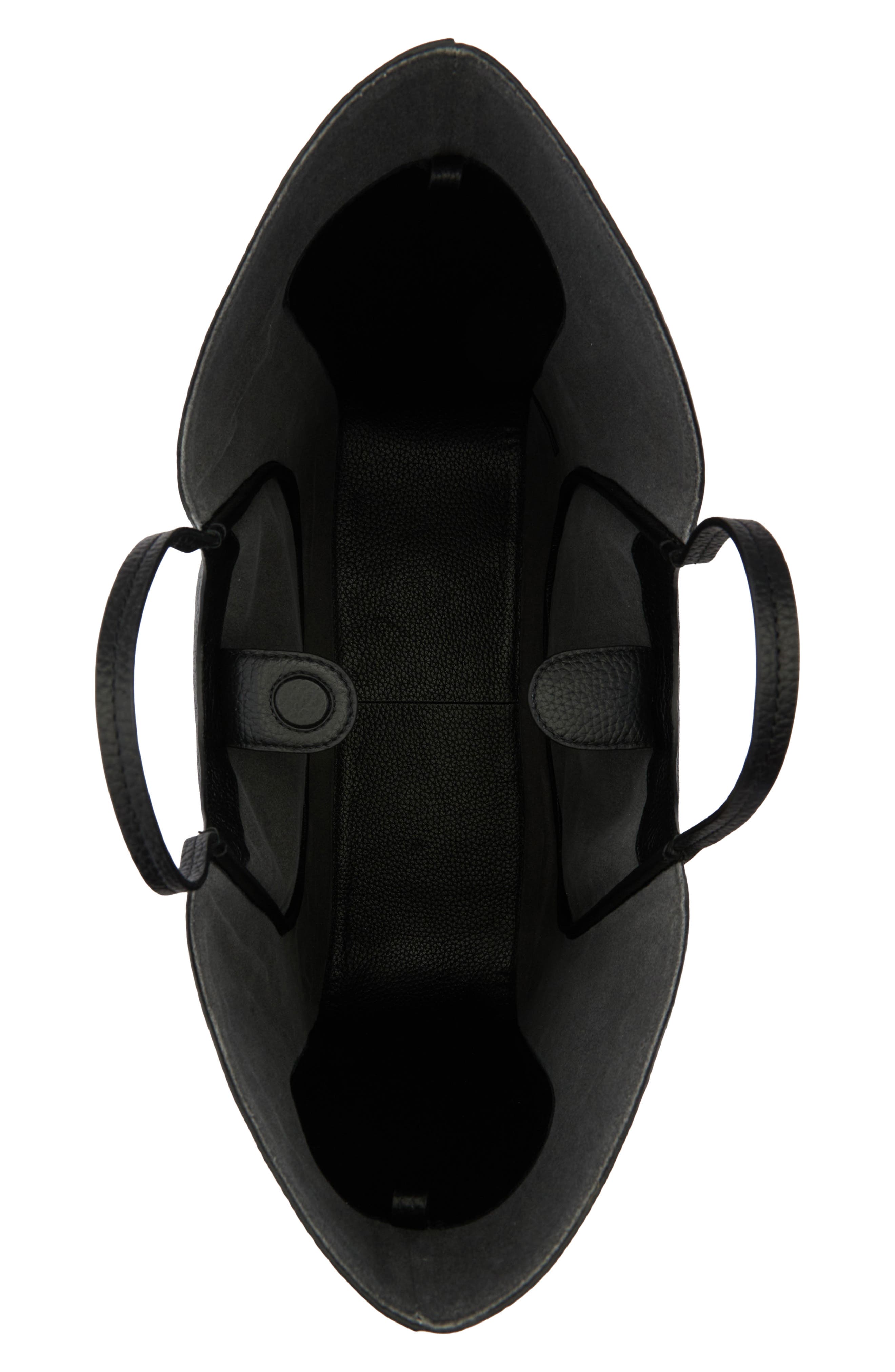 behno Katrina Wave Pebbled Leather Tote, Alternate, color, Black