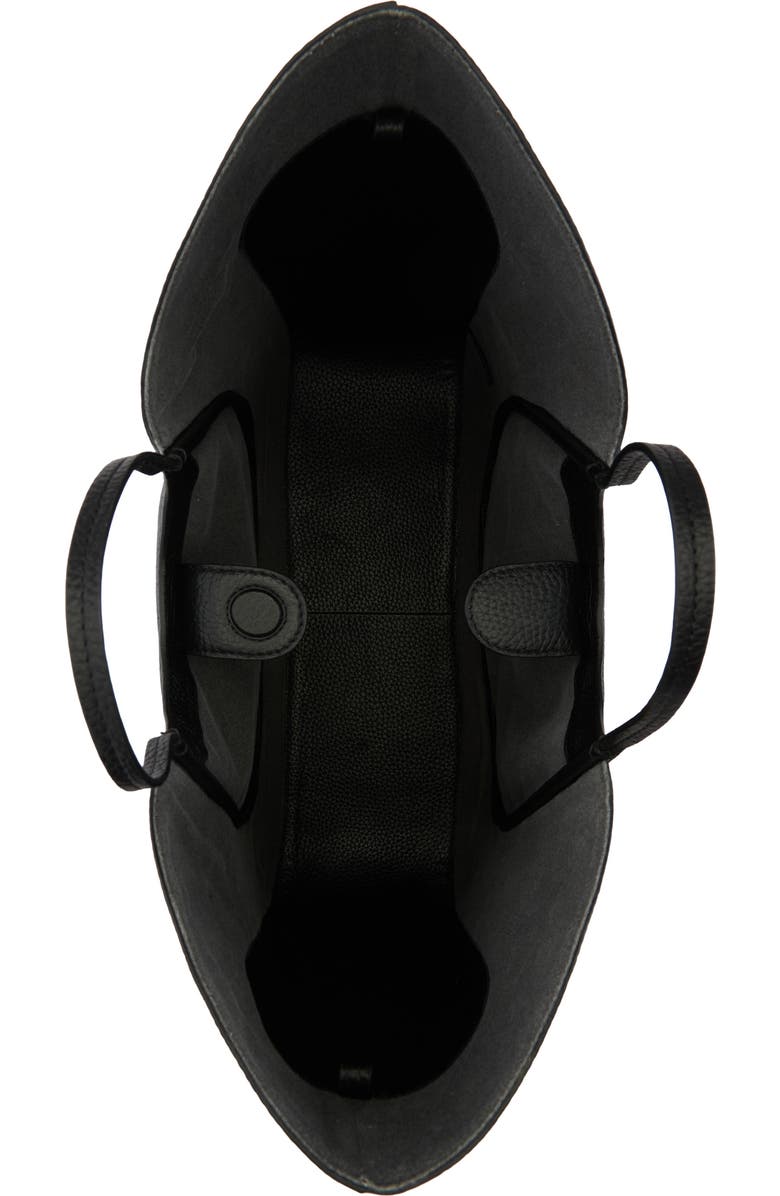 behno Katrina Wave Pebbled Leather Tote, Alternate, color, Black