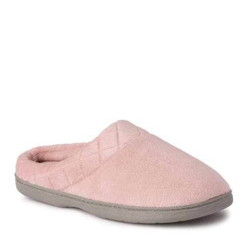 Dearfoams Darcy Quilted Cuff Velour Clog Slipper In Pale Mauve