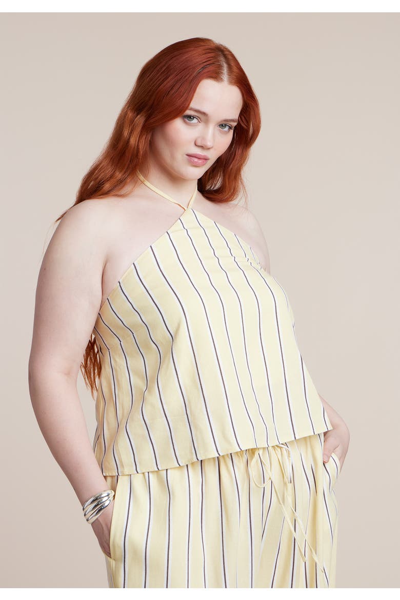Linen Halter Top, Alternate, color, SUNLIGHT STRIPE