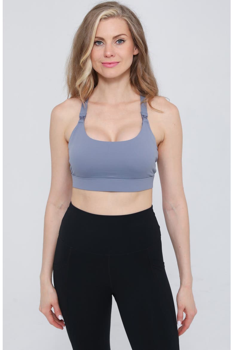 Oceane 4 Medium Support Maternity Sports Bra, Main, color, Solar Gray