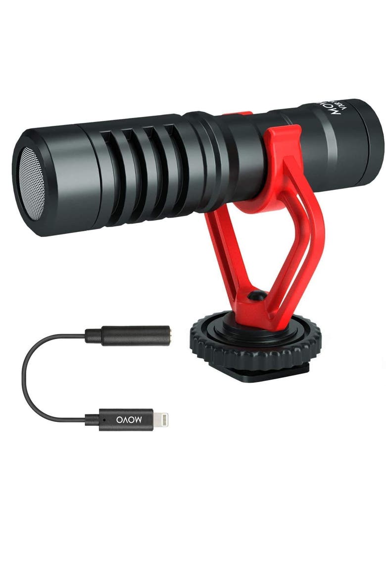 VXR10 Universal Video Microphone with Lightning Dongle Adapter - Includes Shock Mount, Deadcat Windscreen, Case, Main, color, Black