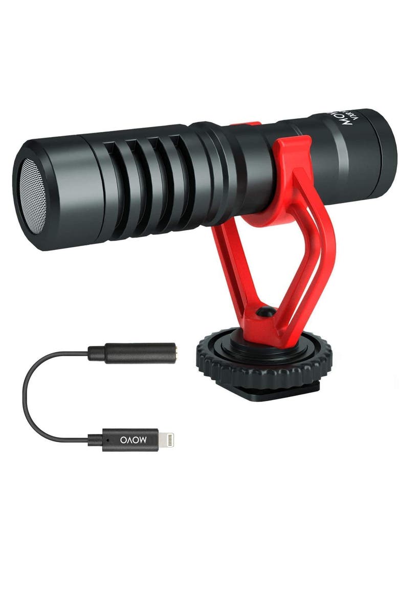 MOVO VXR10 Universal Video Microphone with Lightning Adapter, Main, color, Black