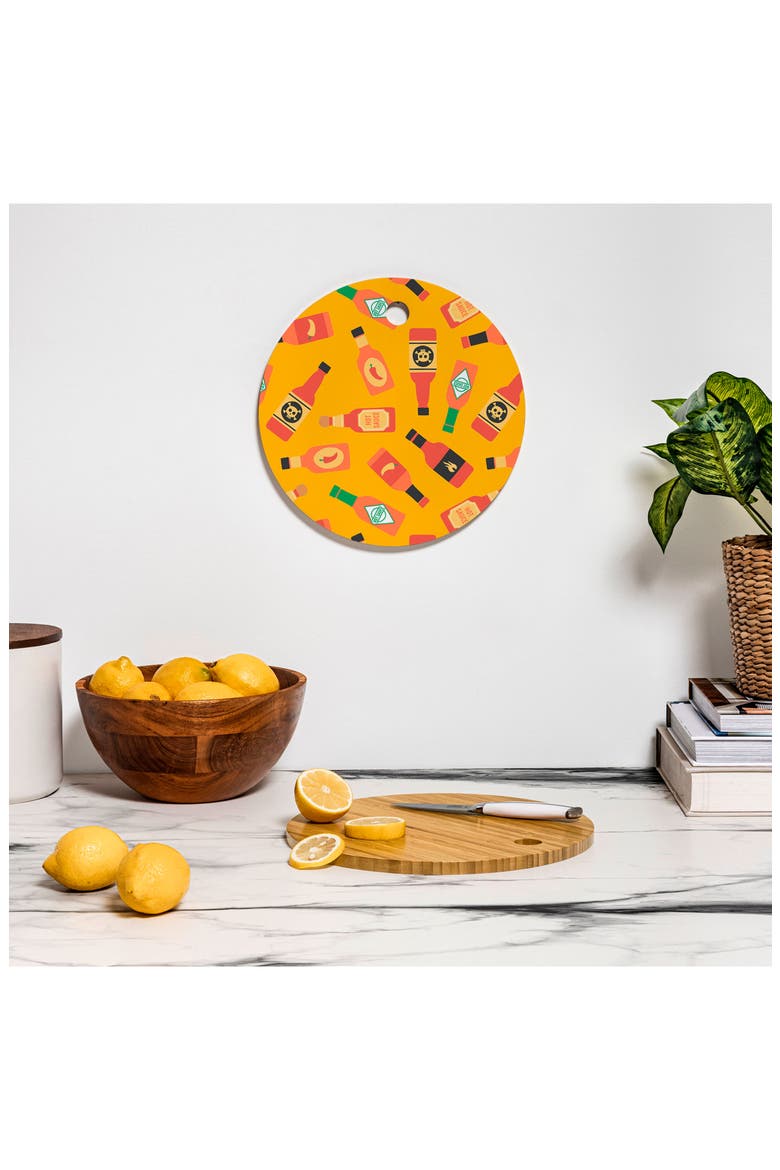 Hot Sauce Bottles Cutting Board, Alternate, color, YELLOW