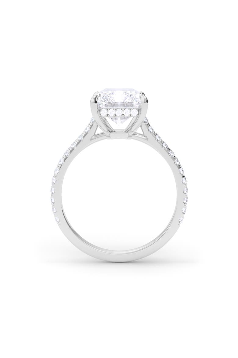 Radiant Cut Pavé Lab Grown Diamond Ring, Alternate, color, 3.00 CTW 18K WHITE GOLD