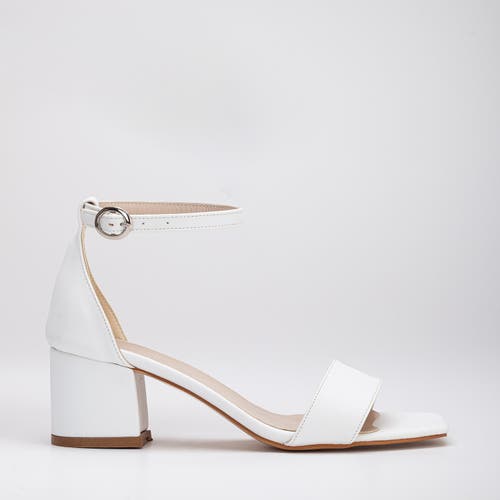 Forever & Always Shoes Iva Low Block Heel Sandals In White