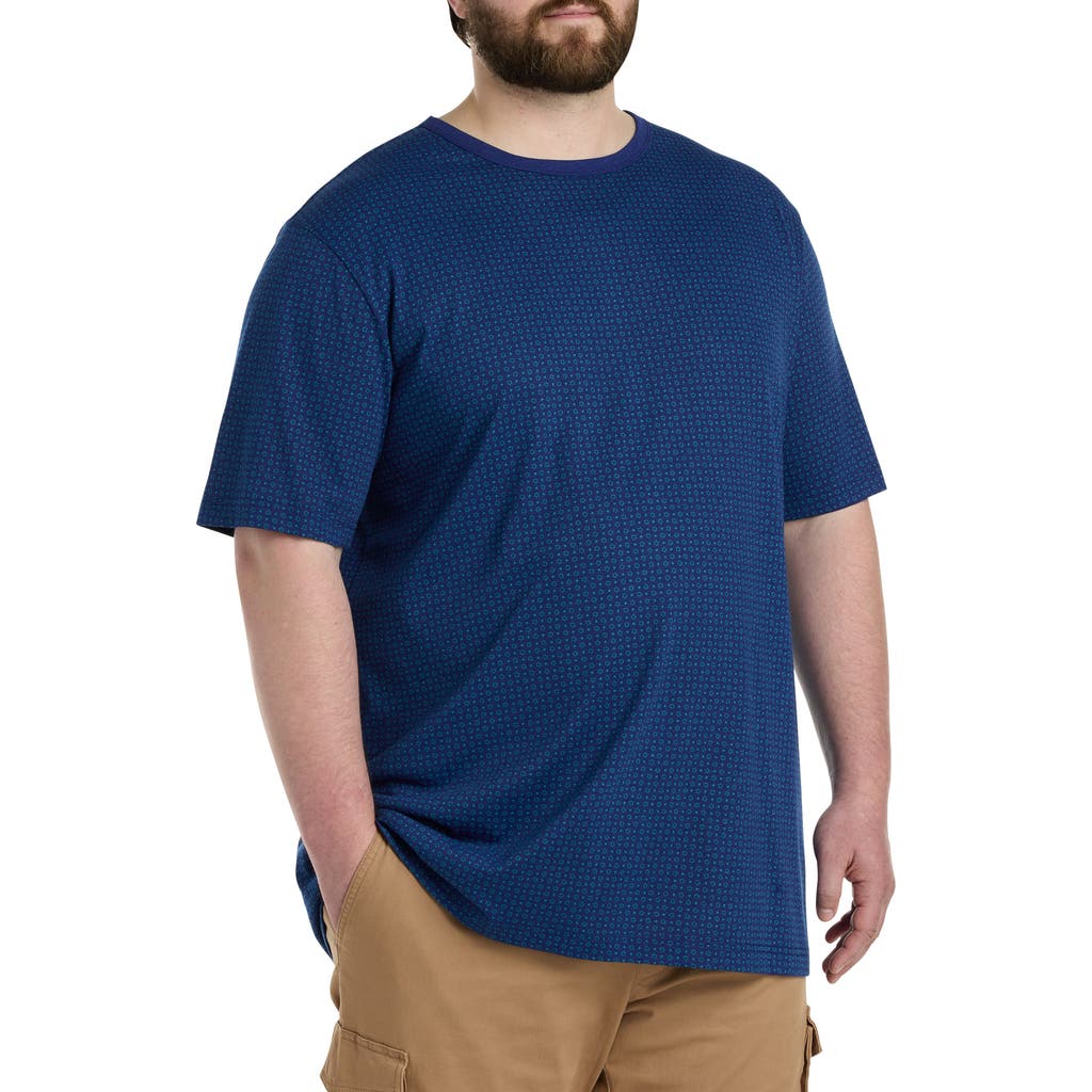 Harbor Bay By Dxl Harbor Bay Circle Print Moisture-wicking T-shirt In Blue Multi