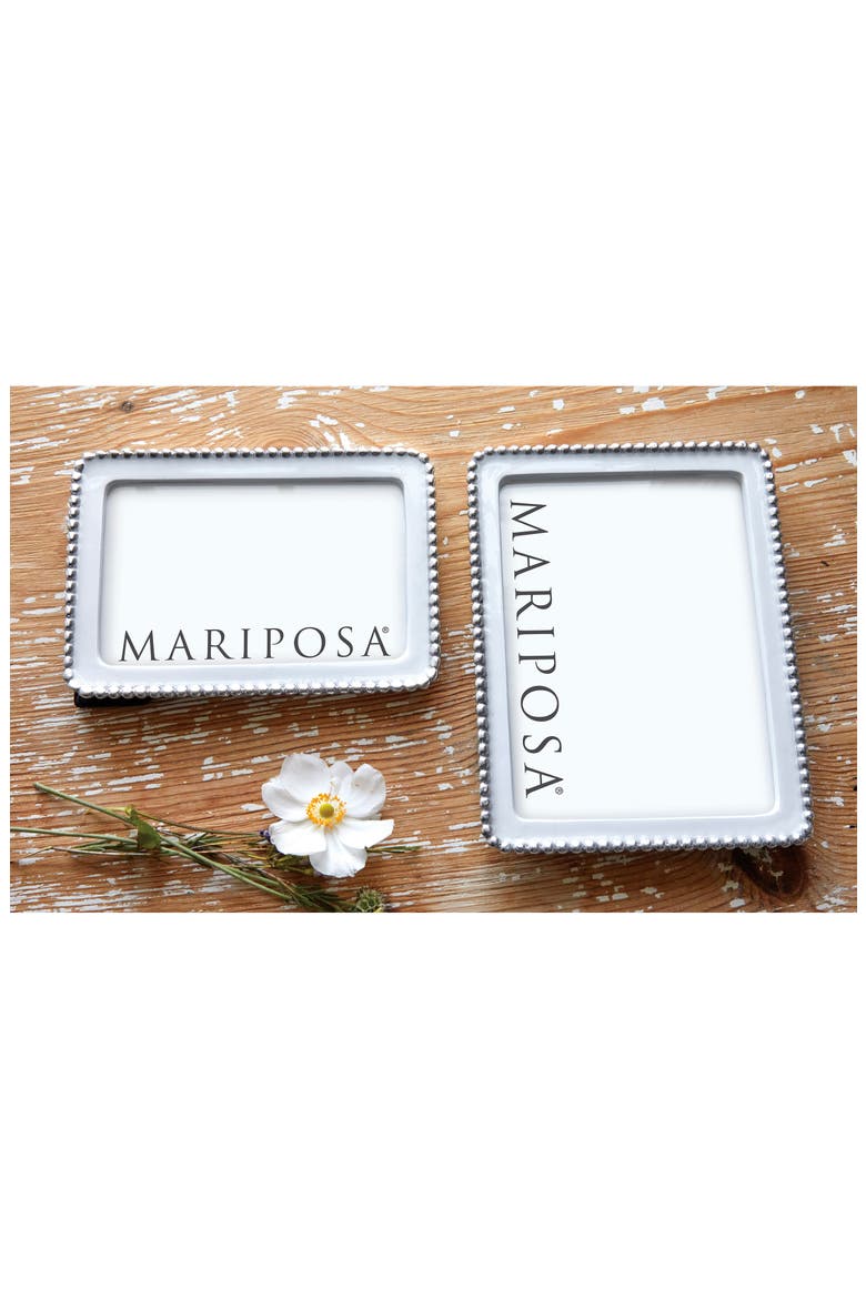 Beaded Sand Cast Aluminum Picture Frame, Alternate, color, WHITE