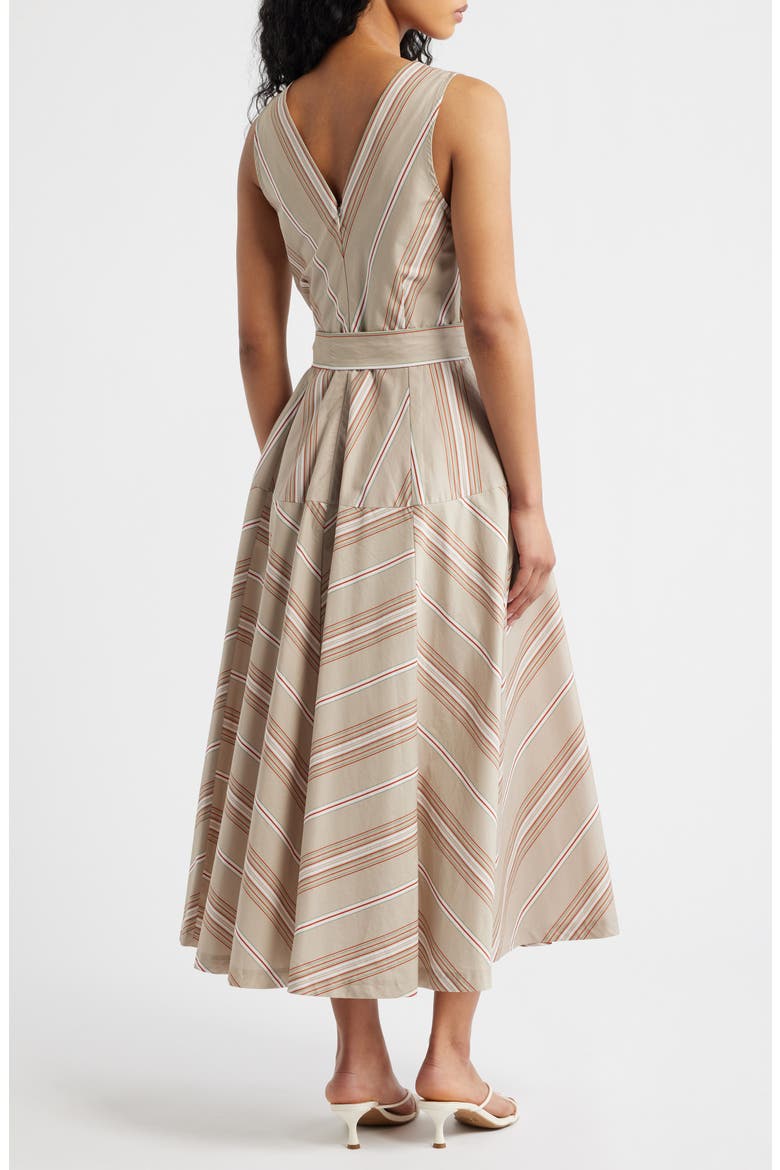 Directional Mixed Stripe Cotton Dress, Alternate, color, TAUPE