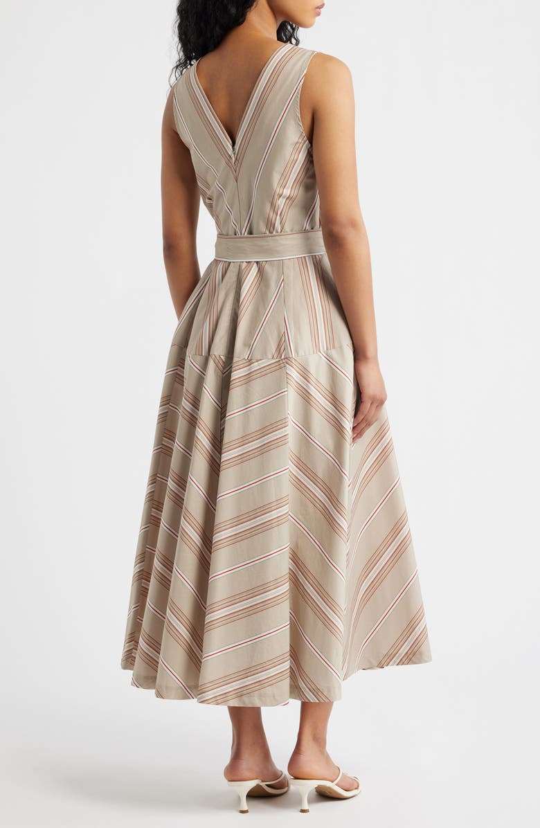 FREEMARKET Directional Mixed Stripe Cotton Dress, Alternate, color, Taupe