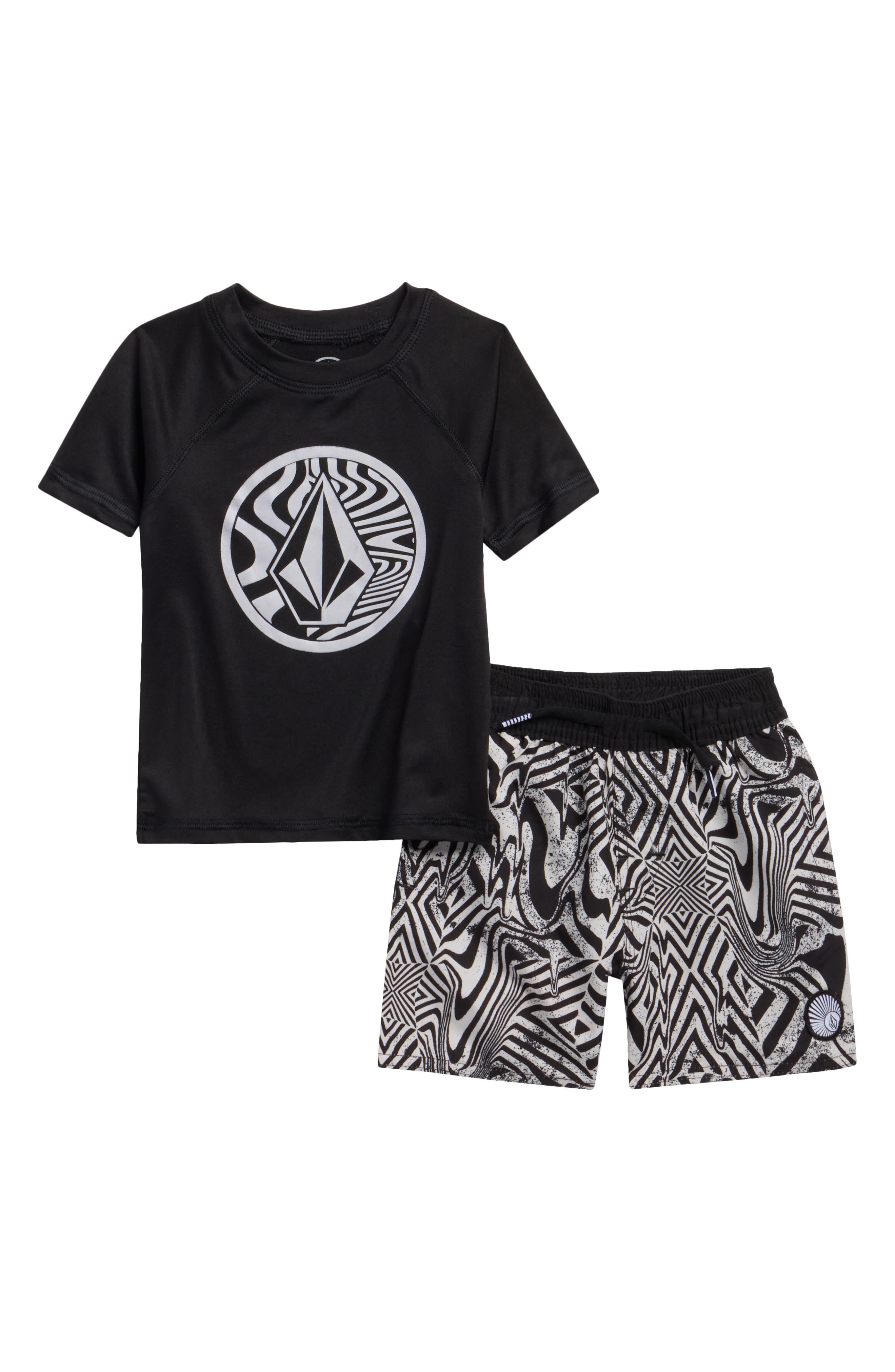 Volcom Rashguard Top & Swim Shorts Set