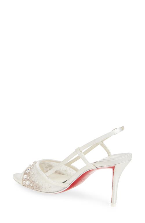Christian Louboutin Miss Z Crystal Embellished Slingback Sandal In Version Ivory