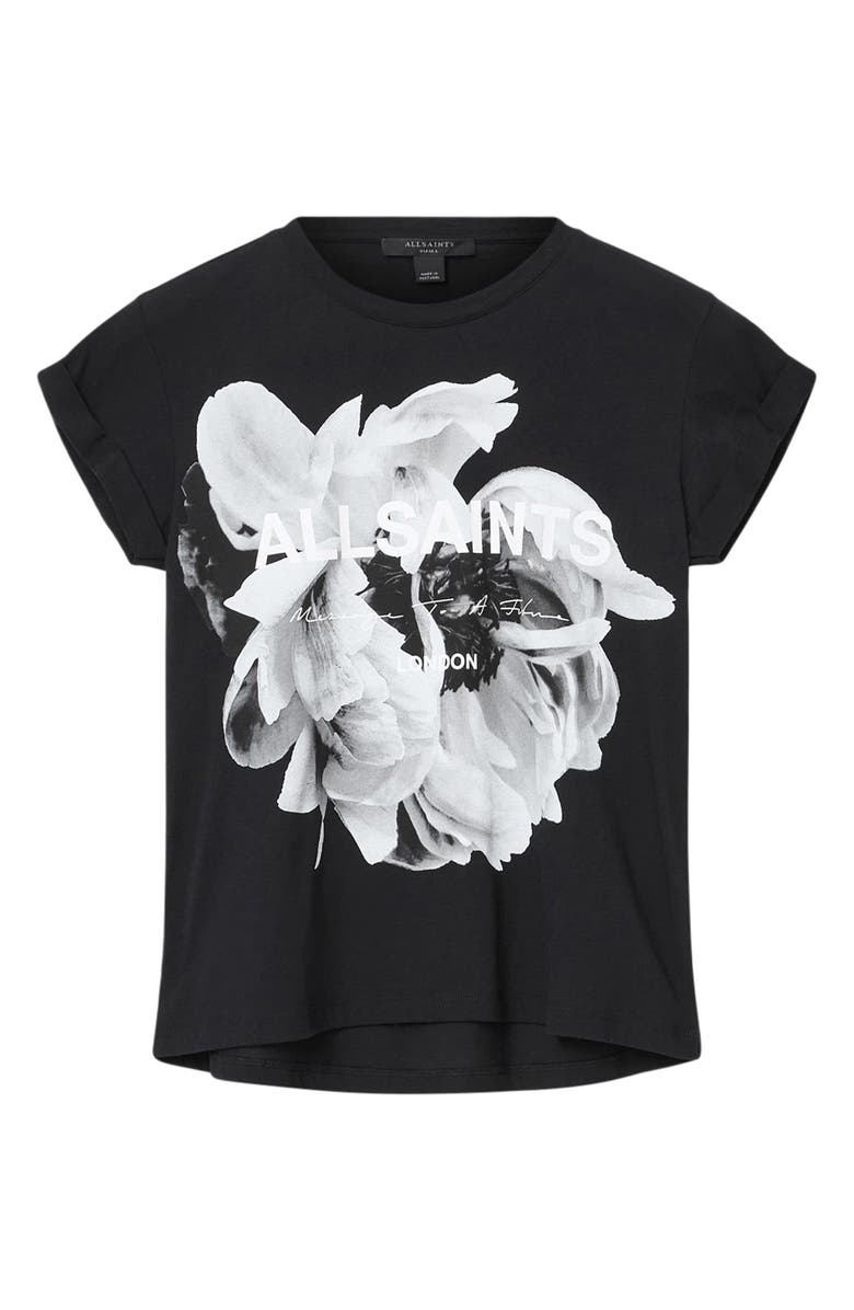 AllSaints Lena Anna Cotton Graphic T-Shirt, Alternate, color, Black