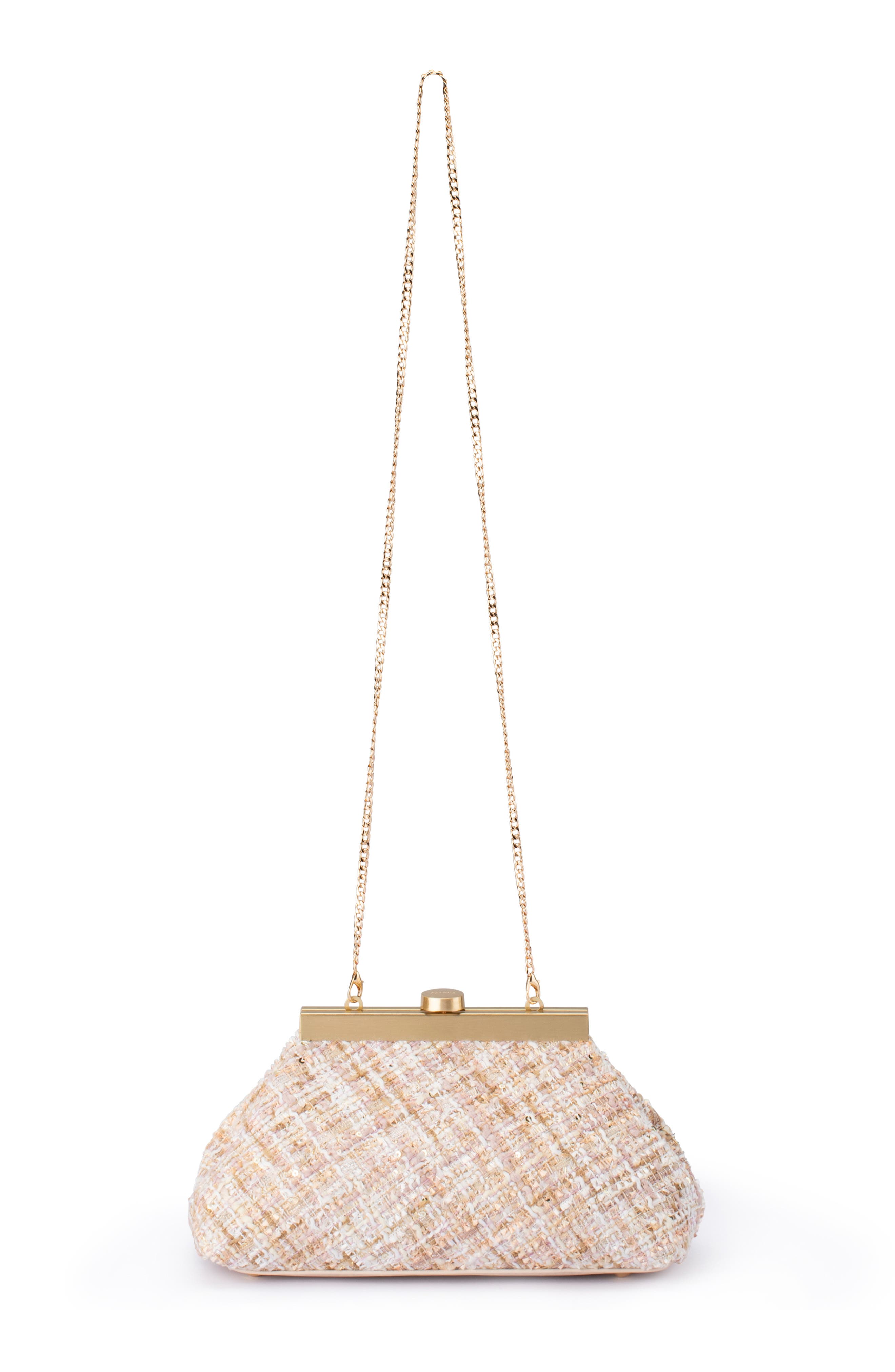 Mia Bouclé Clutch, Alternate, color, BLUSH