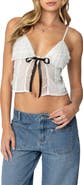EDIKTED Ruffle Babydoll Crop Top