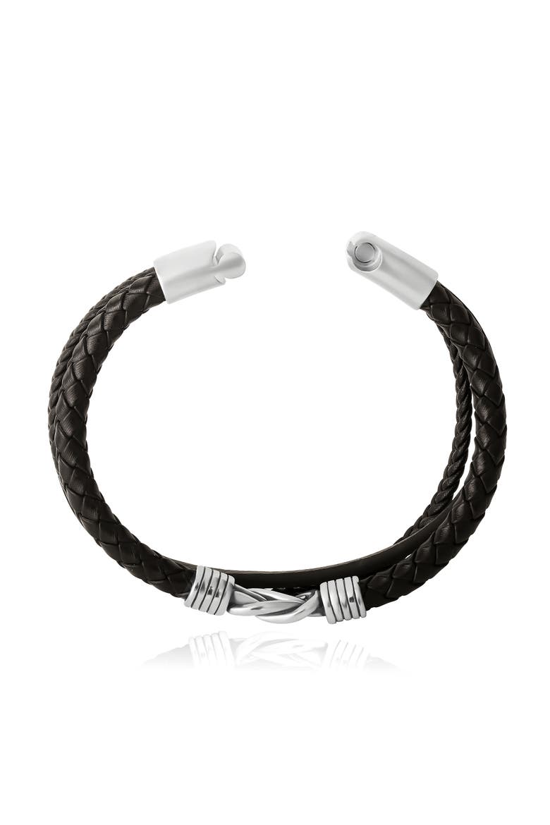 Knot 3-Row Super-fiber Bracelet, Alternate, color, black, silver