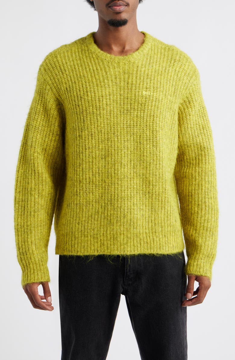 Obey Dexter Relaxed Sweater, Main, color, Chartreuse