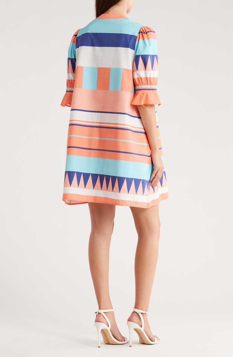 AREA STARS Cotton Print Minidress, Alternate, color, Orange Multi