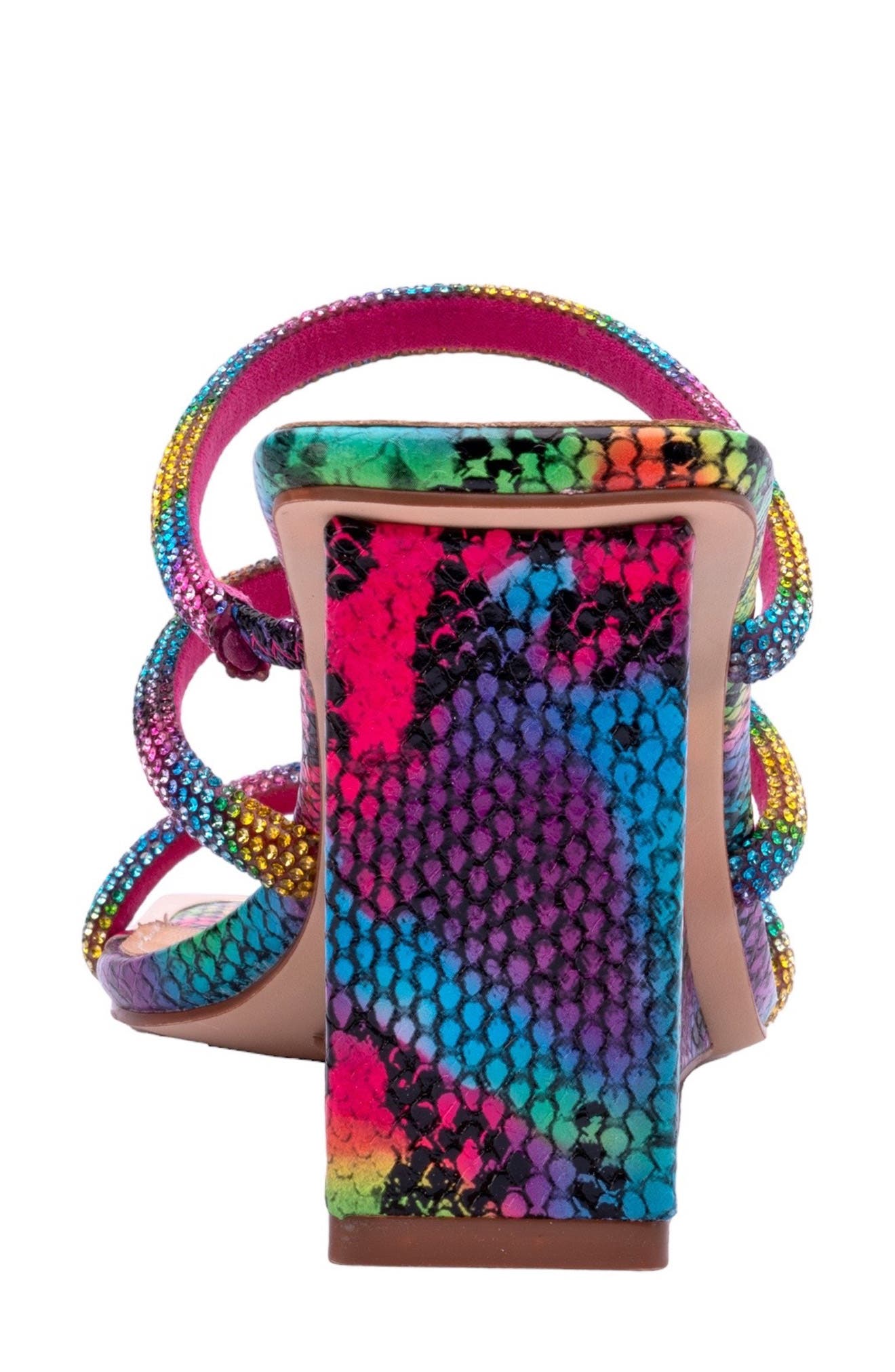 NINETY UNION Angel Snake Embossed Wedge Heel Sandal, Alternate, color, Rainbow