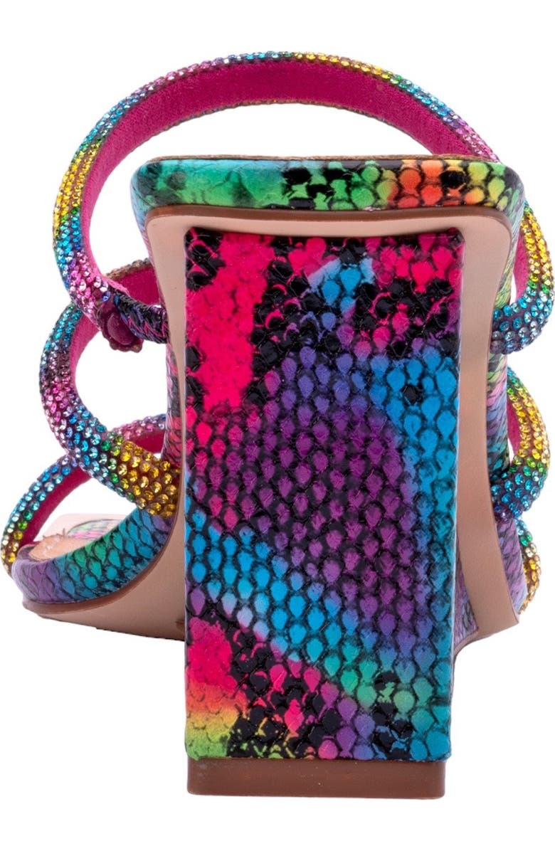 NINETY UNION Angel Snake Embossed Wedge Heel Sandal, Alternate, color, Rainbow
