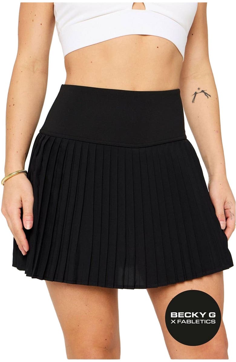 Fabletics Women's Hot Shot Pleated Skirt, Main, color, Black