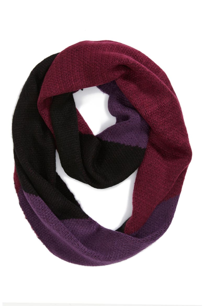 Colorblock Infinity Scarf, Main, color, PURPLE COMBO
