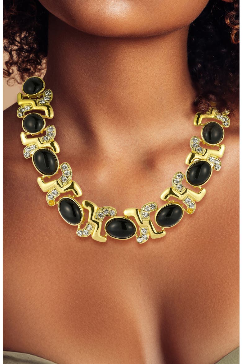 Cubic Zirconia Statement Necklace, Alternate, color, GOLD