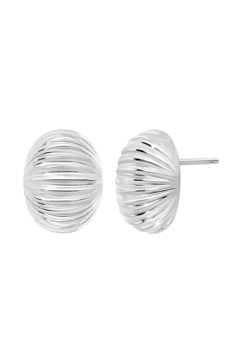14K Gold Textured Dome Stud Earrings, Main, color, 14K WHITE GOLD
