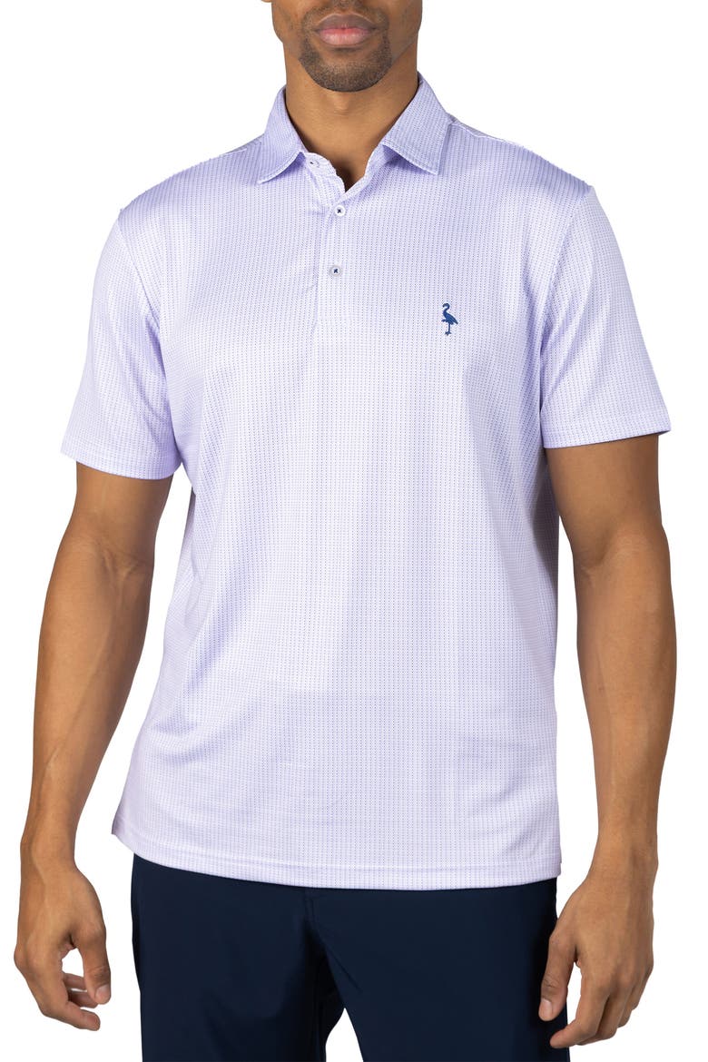 Dots Print Performance Polo, Main, color, WHITE