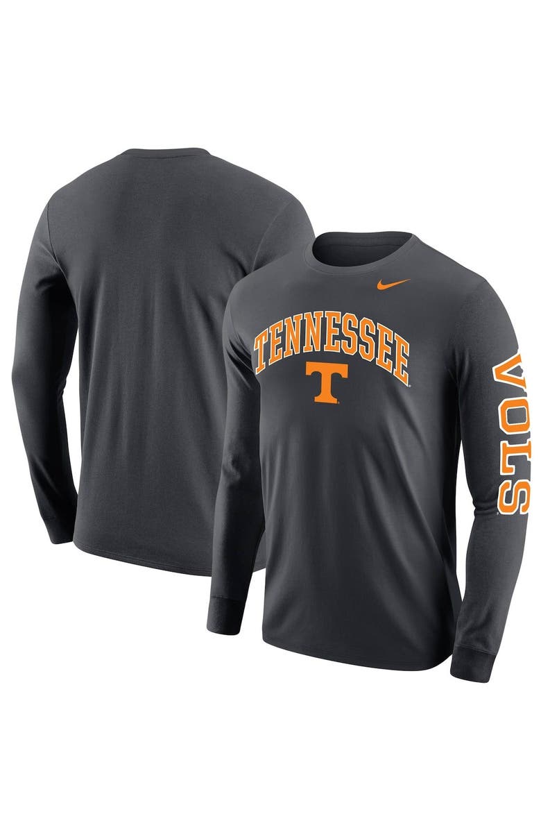 Nike Men's Nike Anthracite Tennessee Volunteers Arch & Logo Two-Hit Long Sleeve T-Shirt, Main, color,