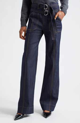 Double Belted Waist Bootcut Jeans