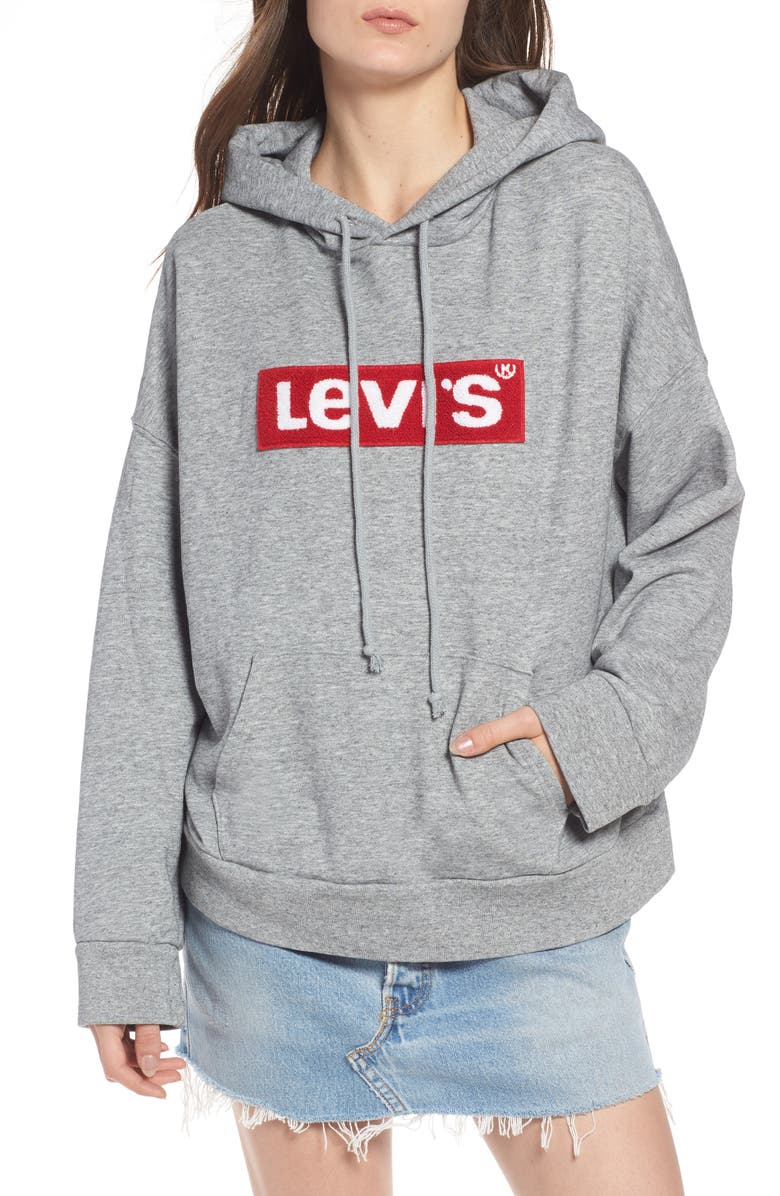 Levi's<sup>®</sup> Logo Patch Oversize Hoodie, Main, color, 
