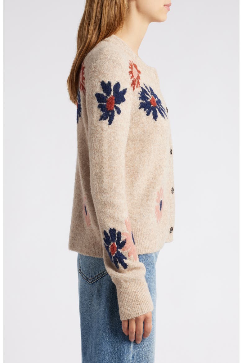 Millie Floral Intarsia Cardigan, Alternate, color, MAUVE MEADOW