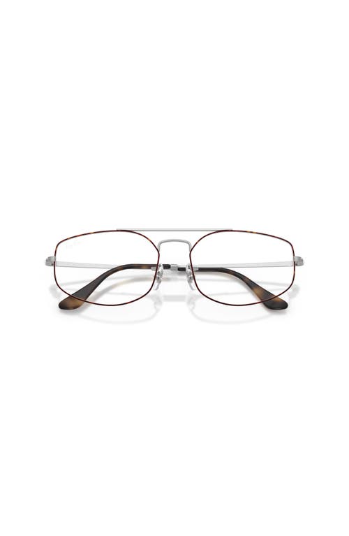 Ray Ban Ray-ban 56mm Irregular Optical Glasses In Brown