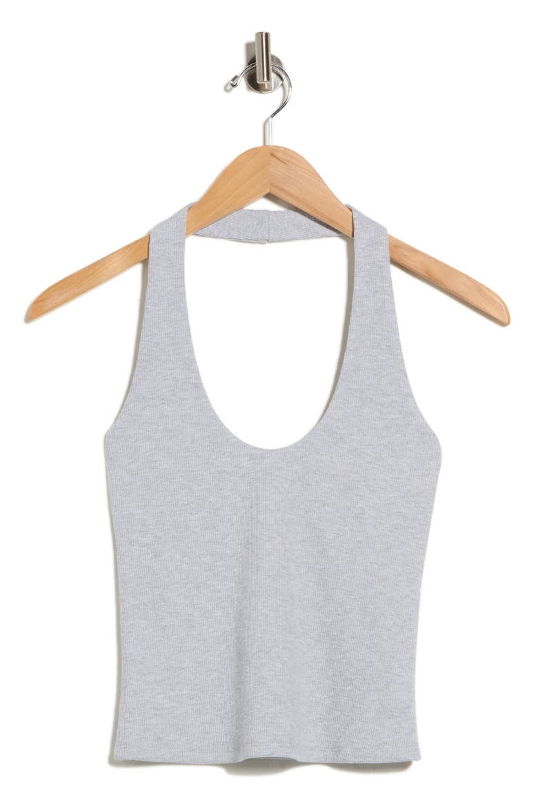 Rib Knit Halter Top, Alternate, color, GREY SOFT HEATHER