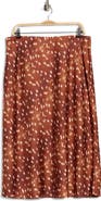Renee C Bambi Satin Midi Skirt