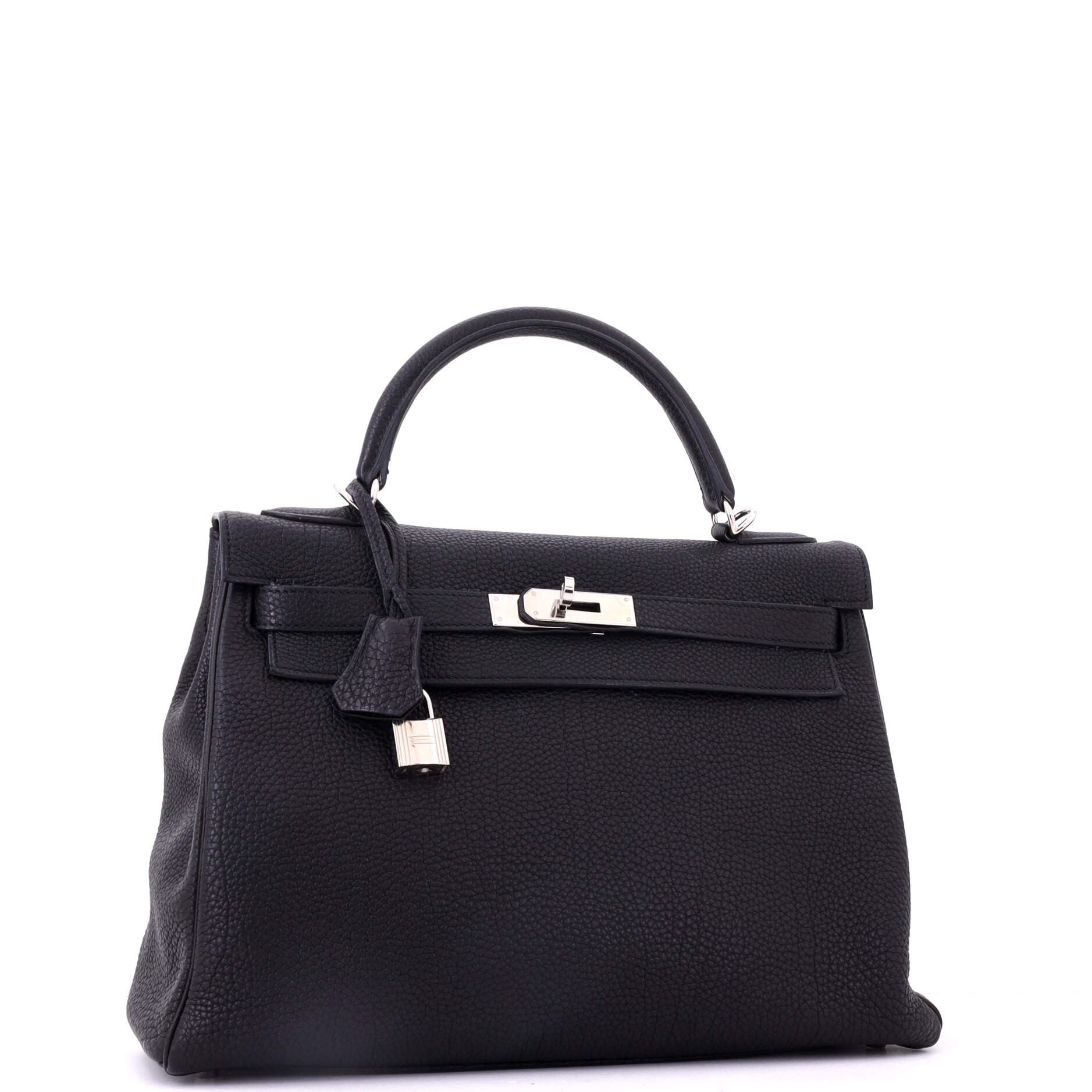 Pre-Owned Hermes Kelly Handbag Black Togo with Palladium Hardware 32, Alternate, color, Noir