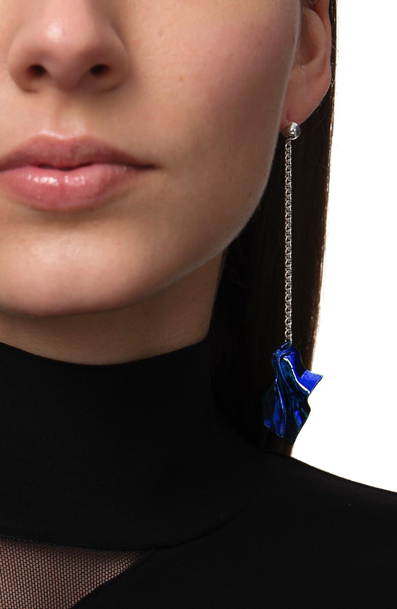 Sterling King Gelsey Fold Drop Earrings, Alternate, color, Cobalt