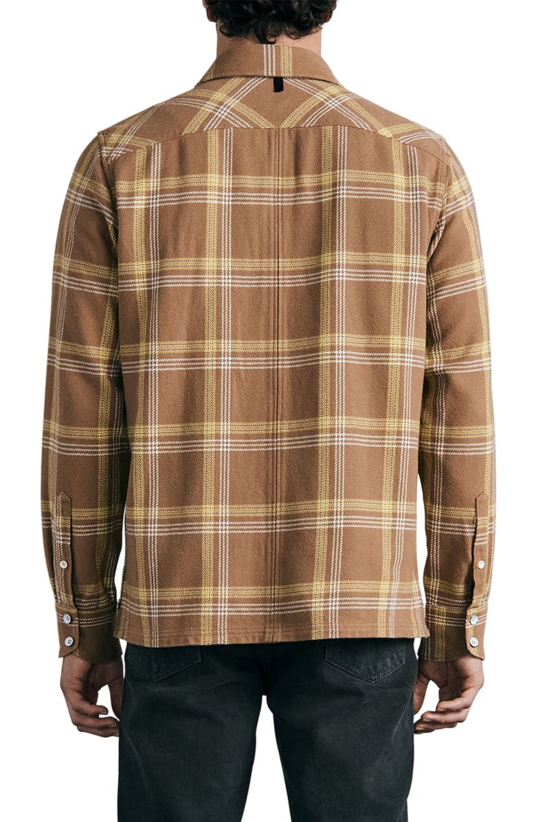 rag & bone Dalton Flannel Zip Front Overshirt, Alternate, color, 