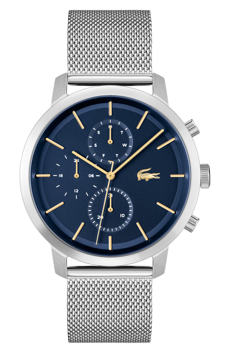 Lacoste Replay Chronograph Mesh Strap Watch, 44mm, Main, color, 