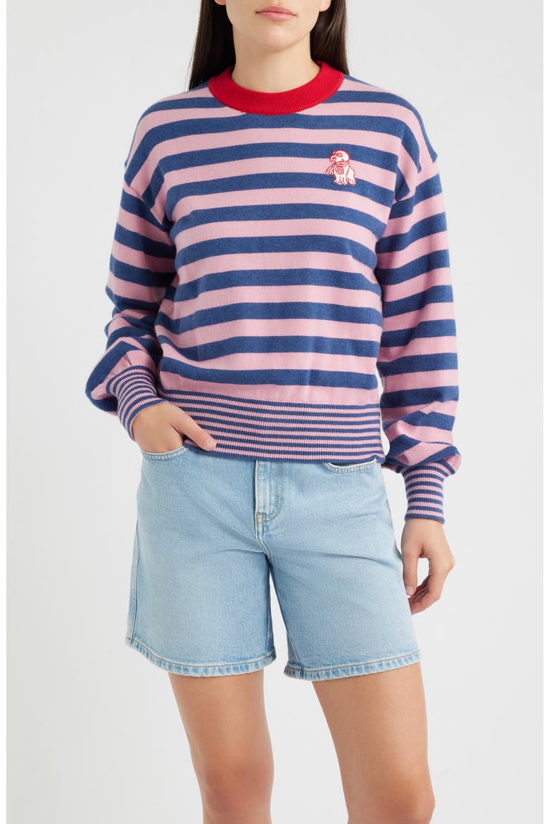Akita Striped Sweater, Main, color, ROSE