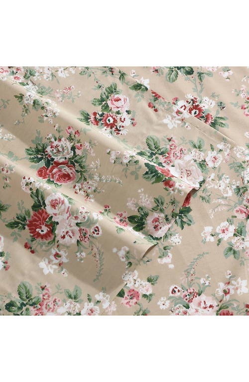 Laura Ashley Ashfield Floral Print Sheet Set In Beige